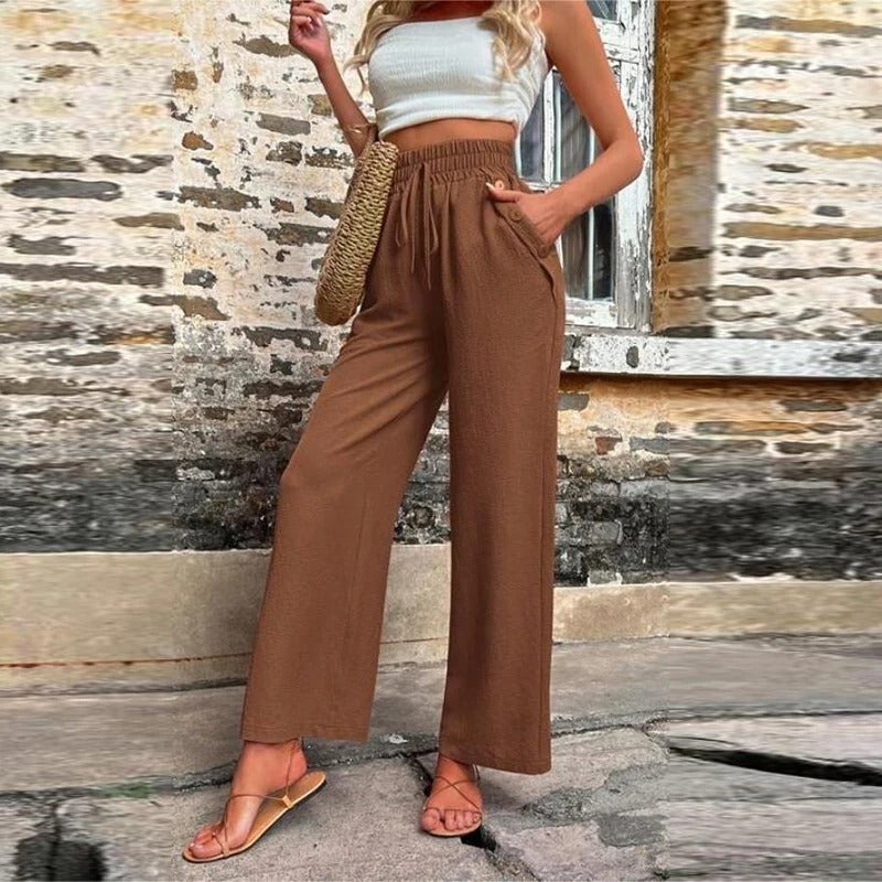 Pantalon d'Été Romy Femme avec Taille Élastique – Confort & Style