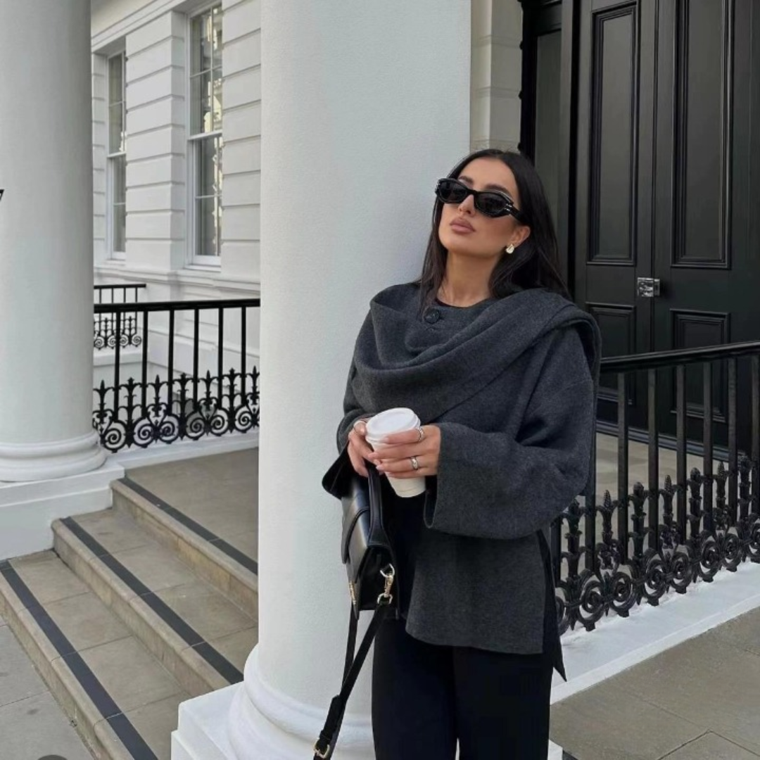 Poncho Élégant : Douceur Chaleureuse & Style Fluide