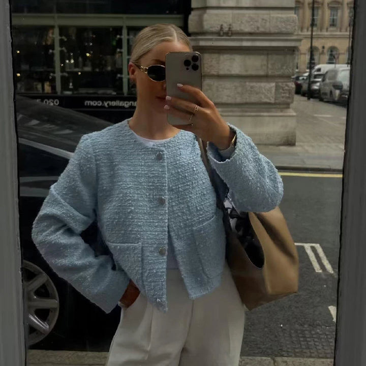 Veste Courte en Tweed Chic Intemporelle - Élégance Parisienne