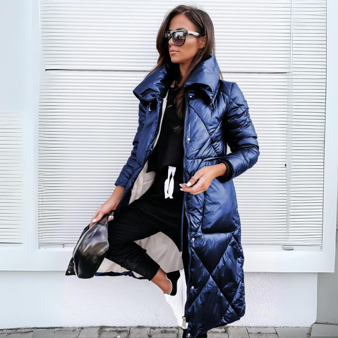Manteau Long Brillant Matelassé : Chaleur & Style Hiver