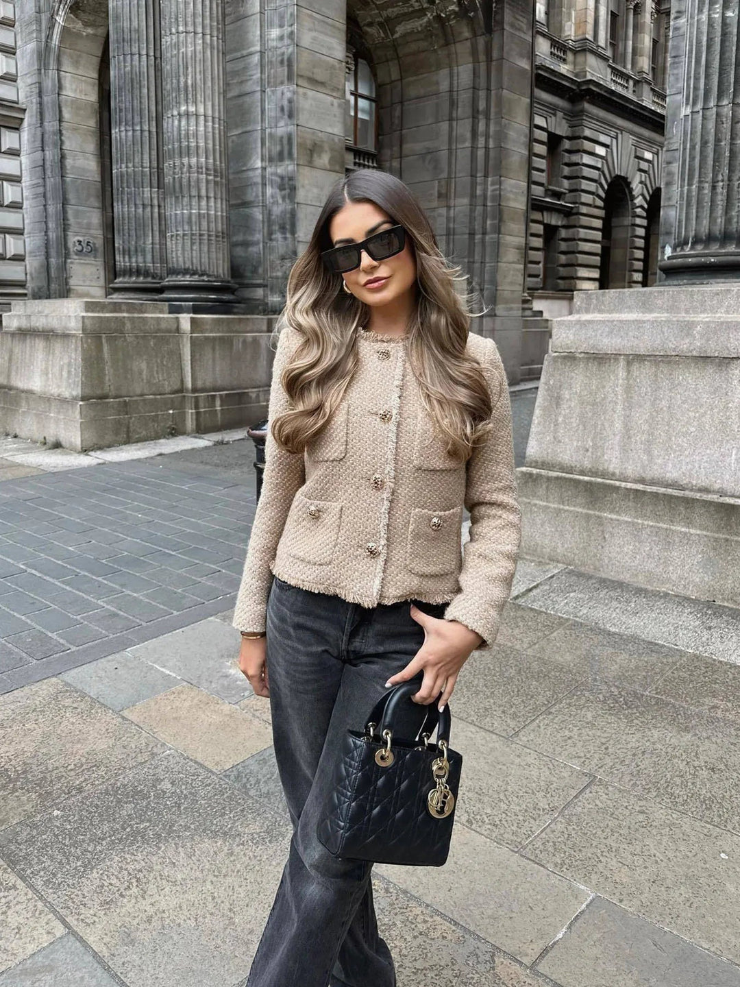 Veste Courte en Tweed Chic Intemporelle - Élégance Parisienne