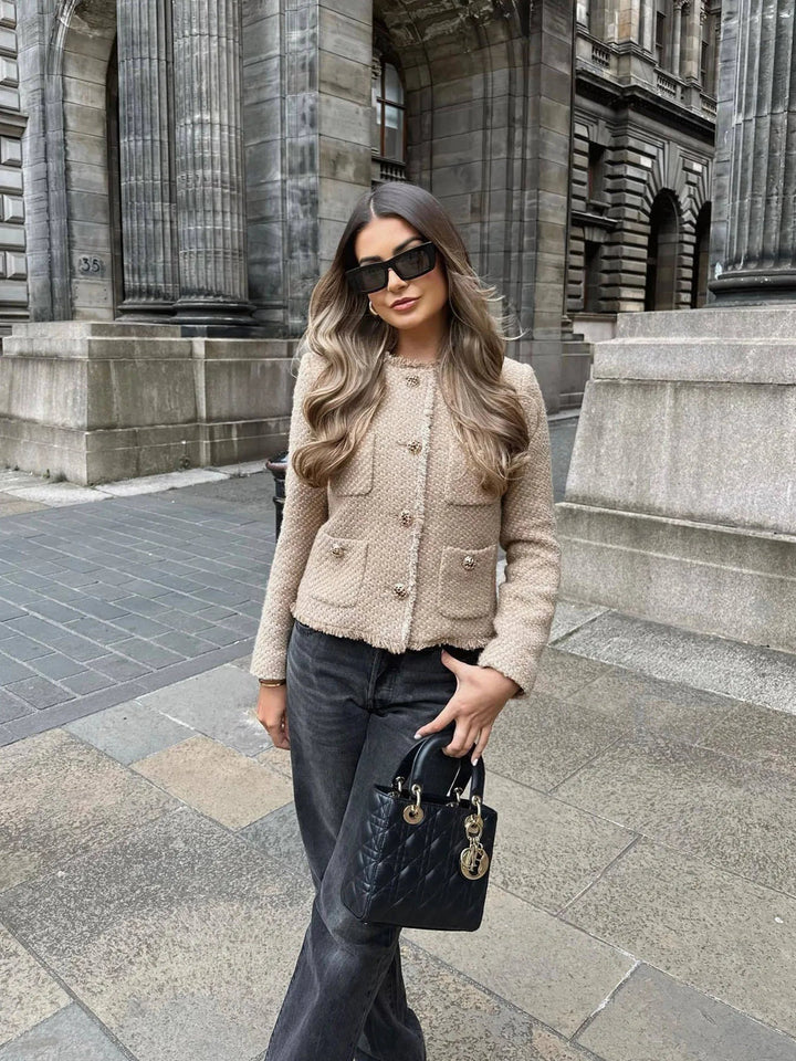 Veste Courte en Tweed Chic Intemporelle - Élégance Parisienne