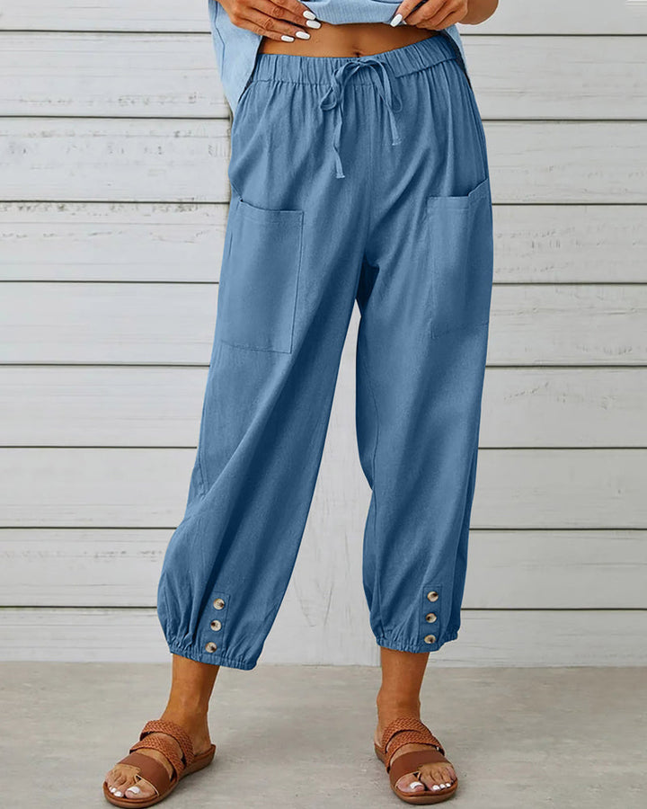 Elise – Pantalon ample femme taille haute