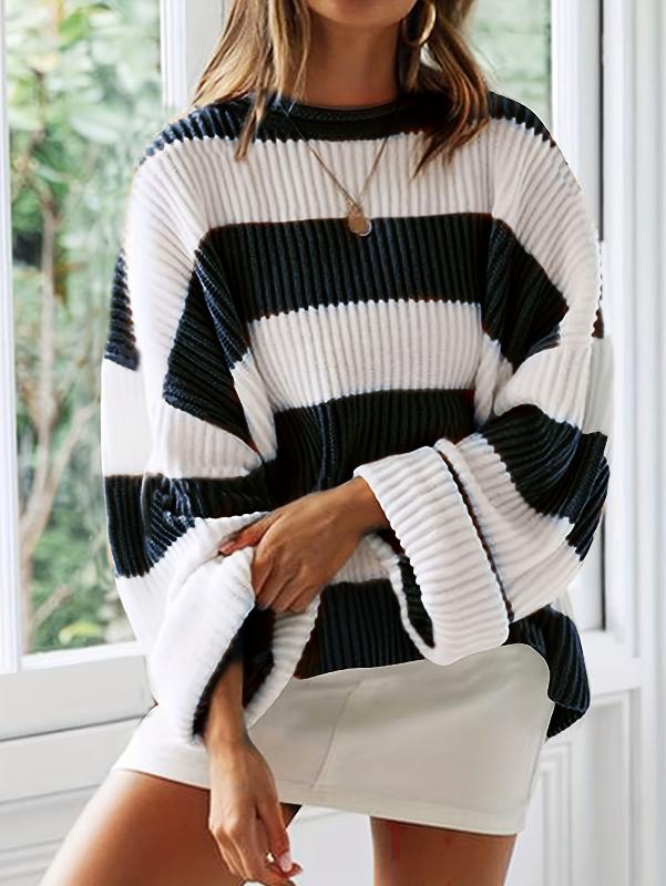 Pull Oversize Rayé Doux : Confort Tendance Décontracté
