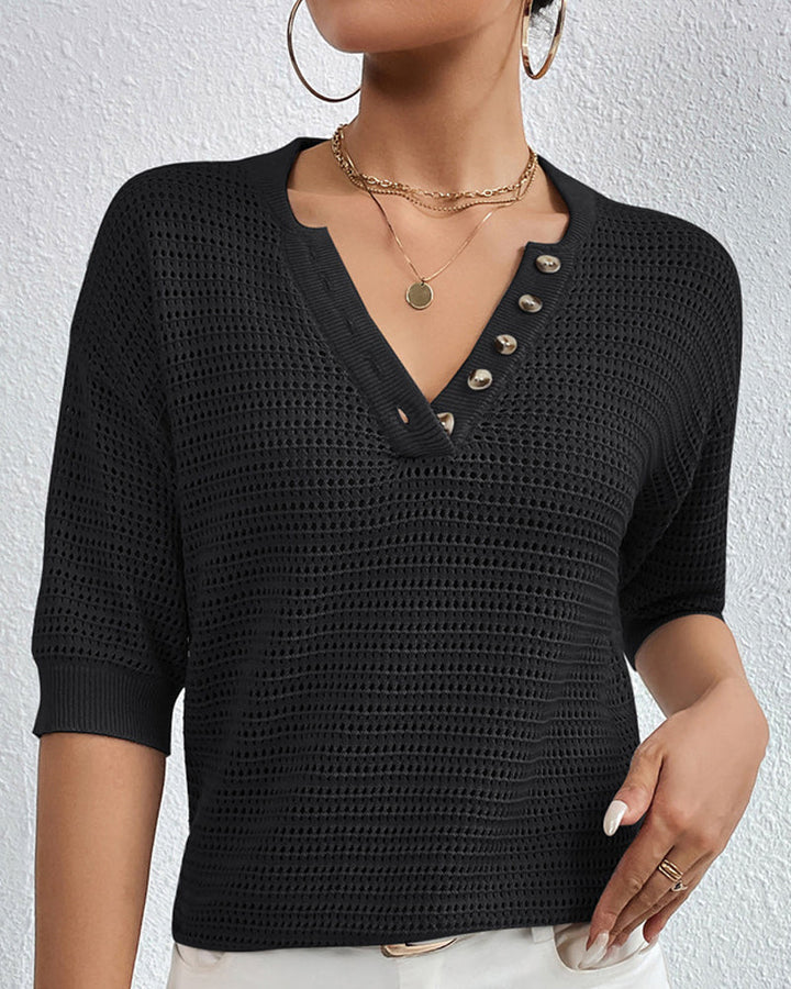 Top Léger Femme Ivy avec Col V – Élégance et Confort