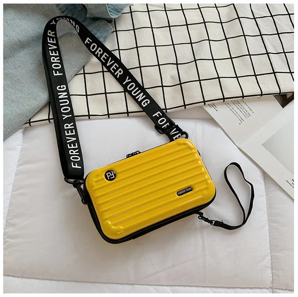 Sac Bandoulière Rigide Noir Design Valise - Petit Sac Tendance Urbain
