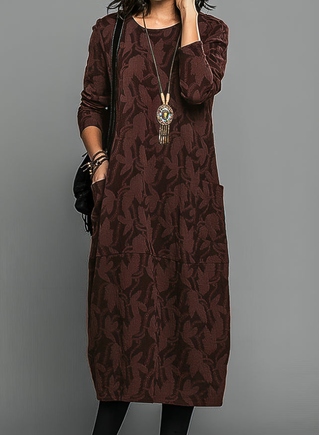 Robe chic et douce à manches longues pour femme