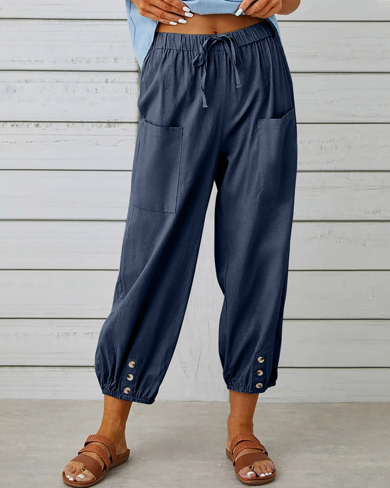 Elise – Pantalon ample femme taille haute