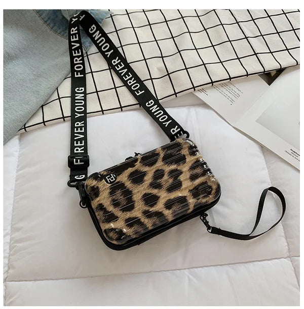 Sac Bandoulière Rigide Noir Design Valise - Petit Sac Tendance Urbain