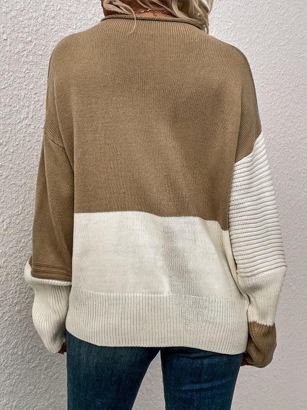 Pull Bicolore Maille Texturée : Style Moderne & Confort Hiver