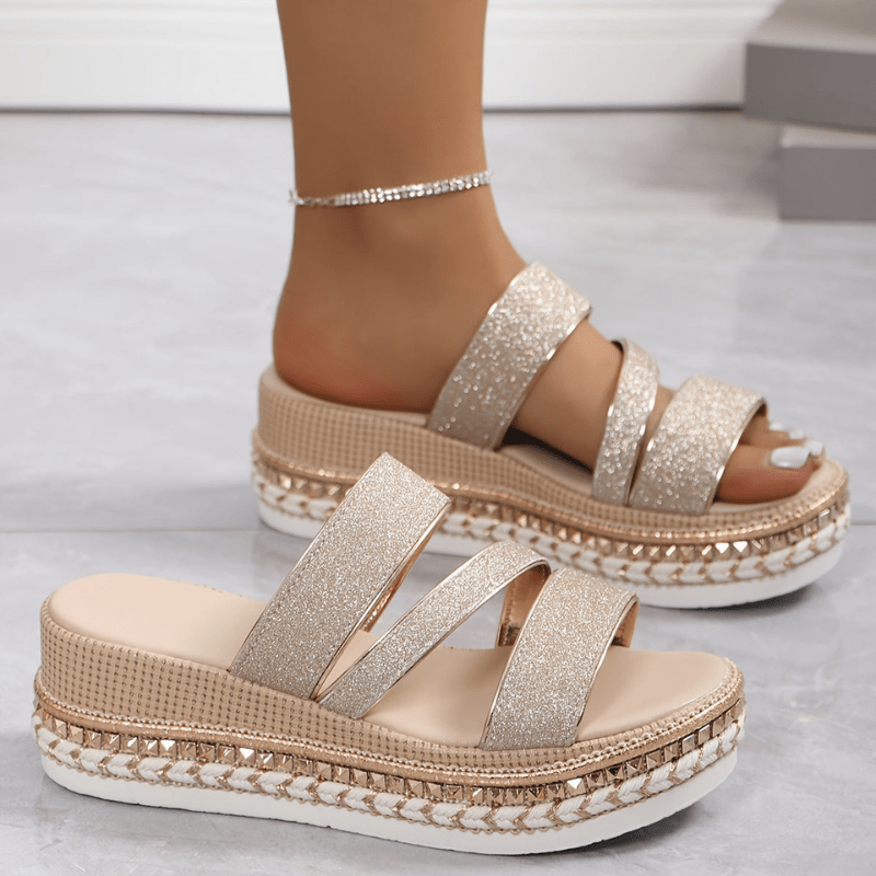 Adalric | Sandales Plateforme Pailletées pour Femme | Été - Looksy