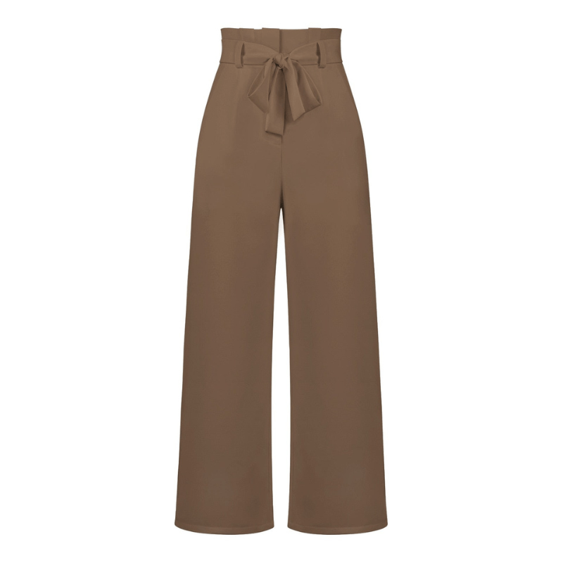 Amance | Pantalon Large Ceinturé Femme | Taille Haute - Looksy