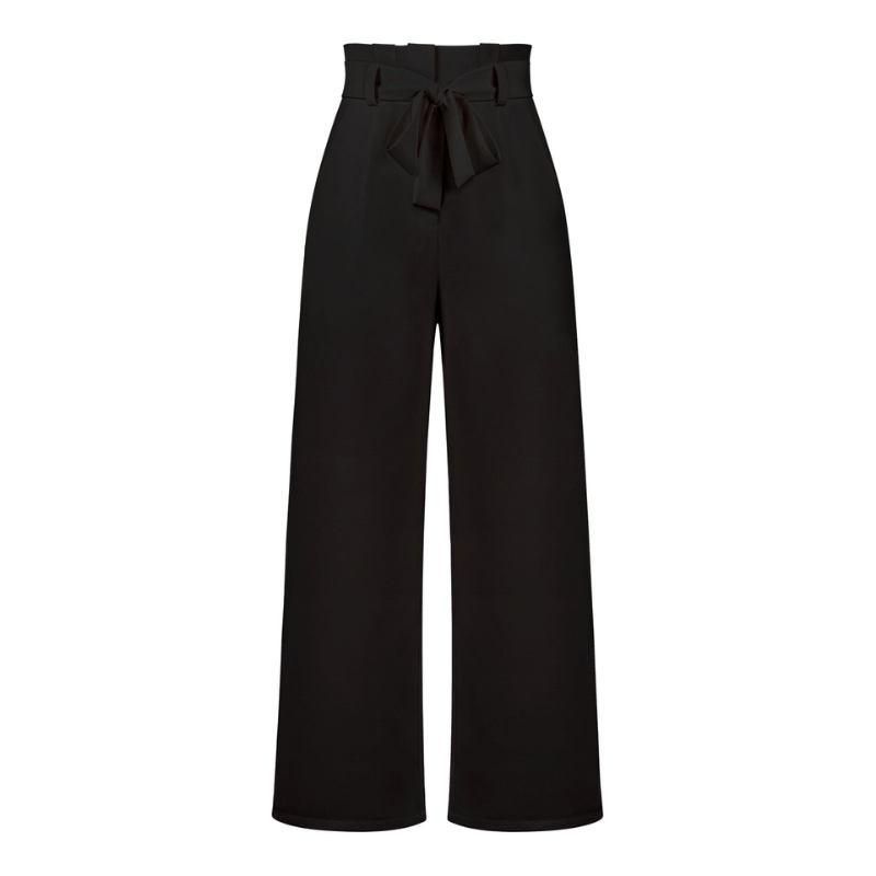 Amance | Pantalon Large Ceinturé Femme | Taille Haute - Looksy