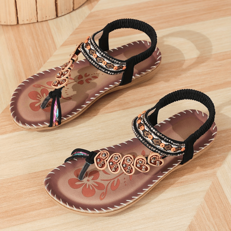 Anca | Sandales Bohèmes Ornées pour Femmes | Été - Looksy