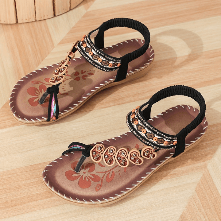 Anca | Sandales Bohèmes Ornées pour Femmes | Été - Looksy