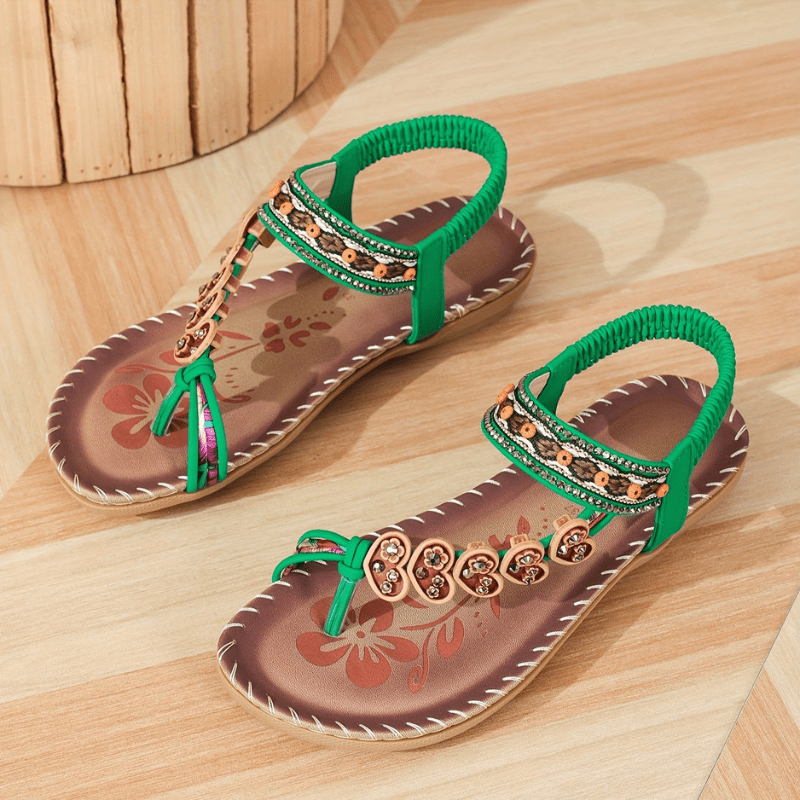 Anca | Sandales Bohèmes Ornées pour Femmes | Été - Looksy