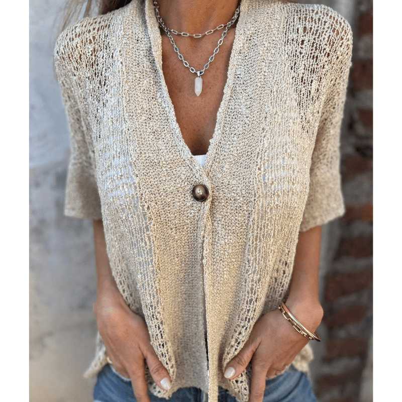 Annie | Haut Texturé Léger pour Femmes | Manches Courtes - Looksy
