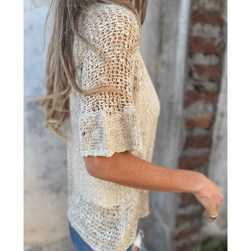Annie | Haut Texturé Léger pour Femmes | Manches Courtes - Looksy