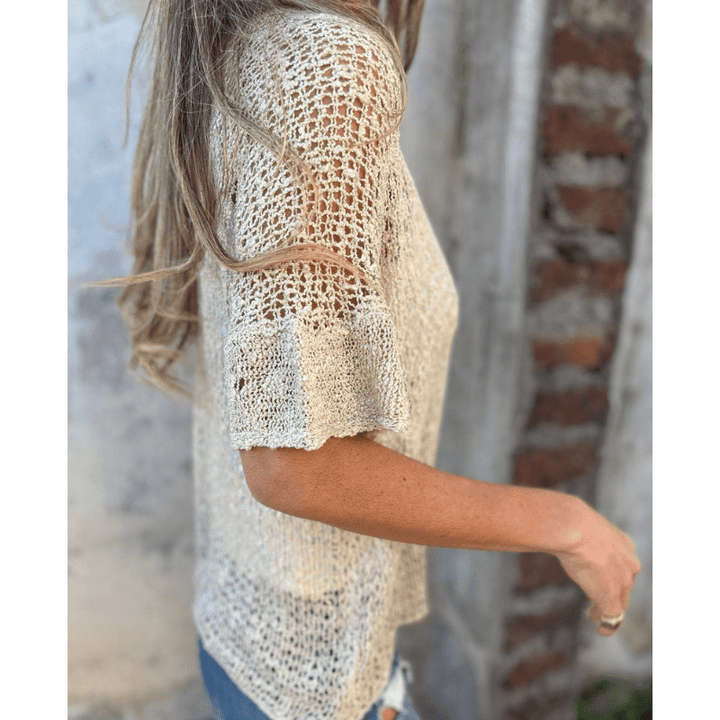 Annie | Haut Texturé Léger pour Femmes | Manches Courtes - Looksy