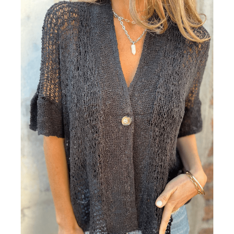 Annie | Haut Texturé Léger pour Femmes | Manches Courtes - Looksy