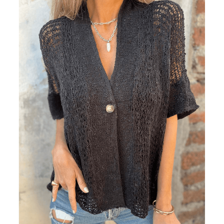 Annie | Haut Texturé Léger pour Femmes | Manches Courtes - Looksy