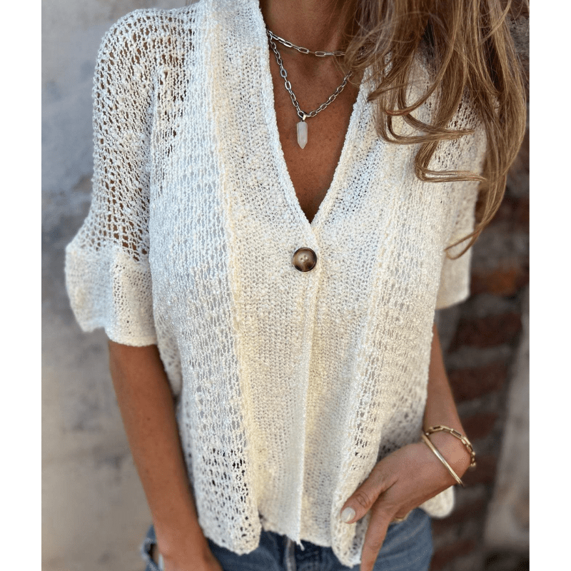 Annie | Haut Texturé Léger pour Femmes | Manches Courtes - Looksy