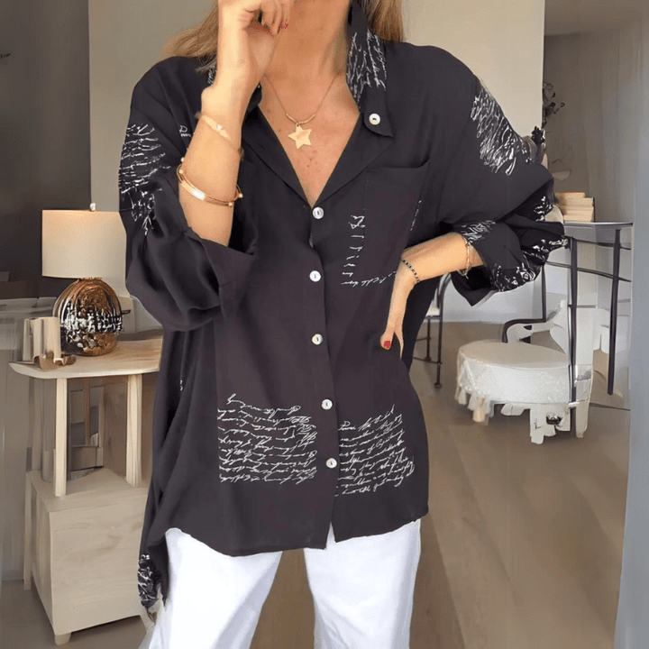 Anoushka | Blouse Élégante Imprimée Pour Femme | Manches Longues - Looksy