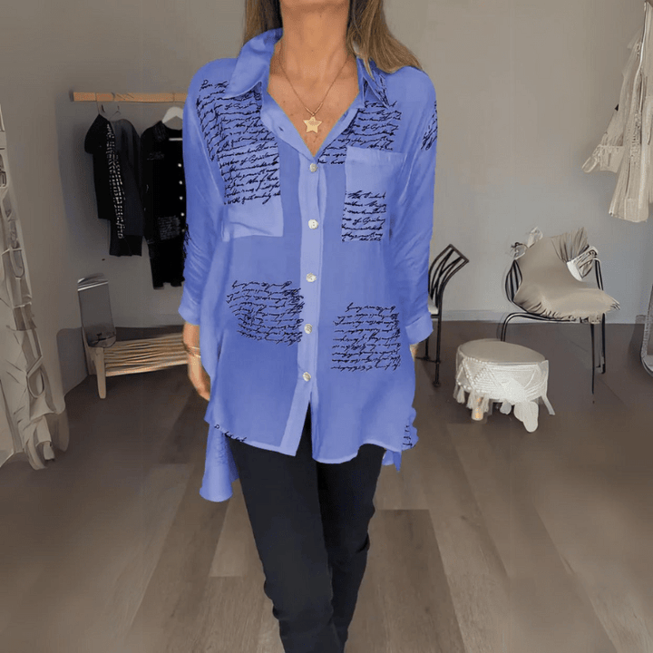 Anoushka | Blouse Élégante Imprimée Pour Femme | Manches Longues - Looksy