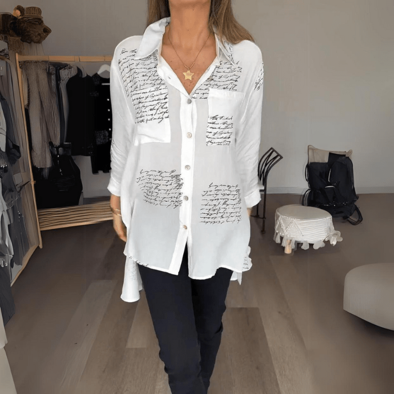 Anoushka | Blouse Élégante Imprimée Pour Femme | Manches Longues - Looksy