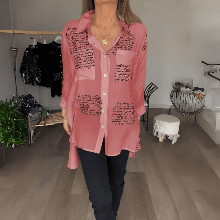 Anoushka | Blouse Élégante Imprimée Pour Femme | Manches Longues - Looksy