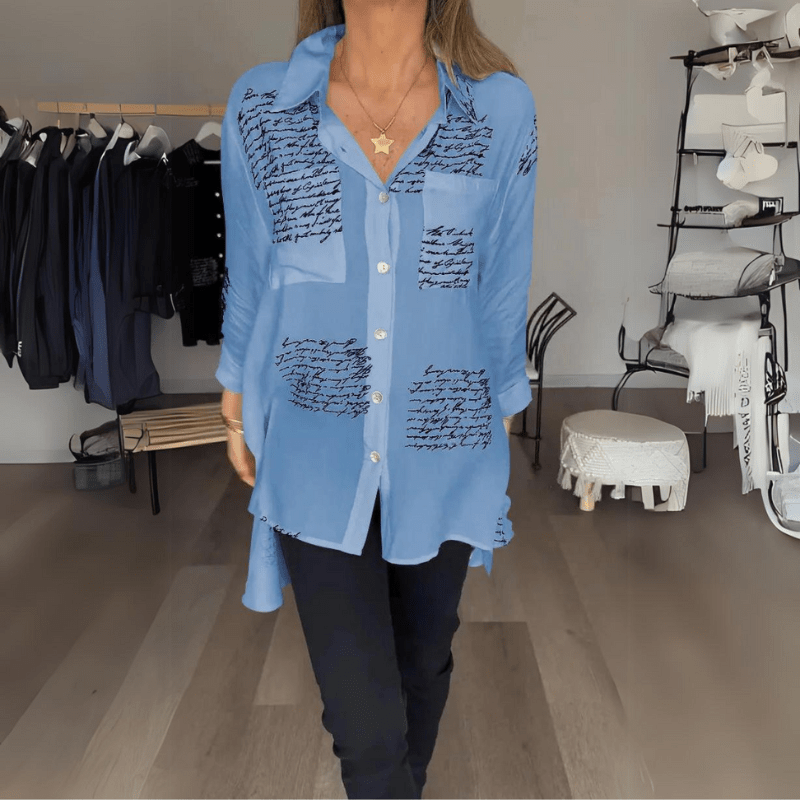 Anoushka | Blouse Élégante Imprimée Pour Femme | Manches Longues - Looksy