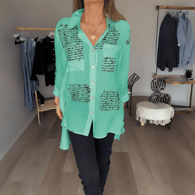 Anoushka | Blouse Élégante Imprimée Pour Femme | Manches Longues - Looksy