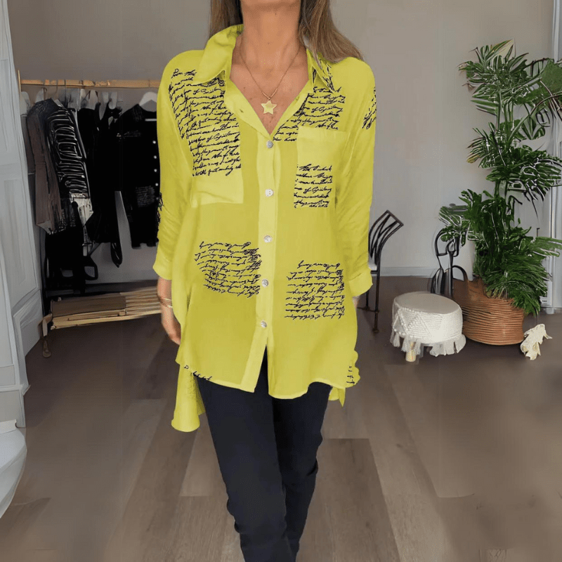 Anoushka | Blouse Élégante Imprimée Pour Femme | Manches Longues - Looksy