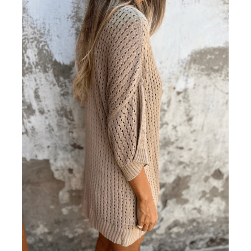 Aria | Haut Ajouré Aérien & Stylé Femme | Manches Mi - Longues - Looksy