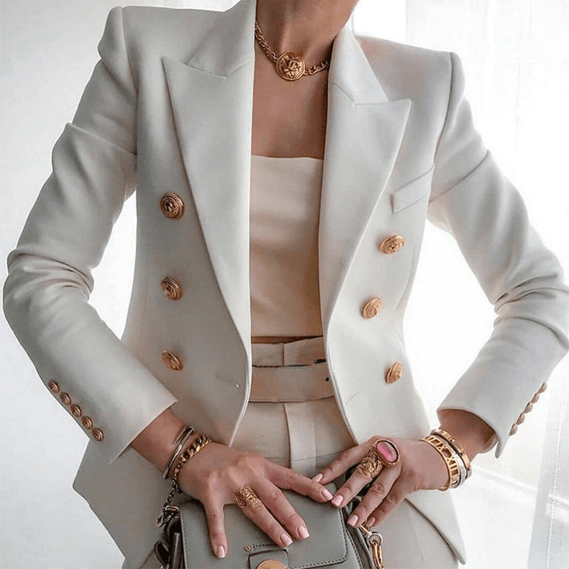Armelle | Blazer Femme Croisé à Double Boutonnage | Coupe Élégante - Looksy