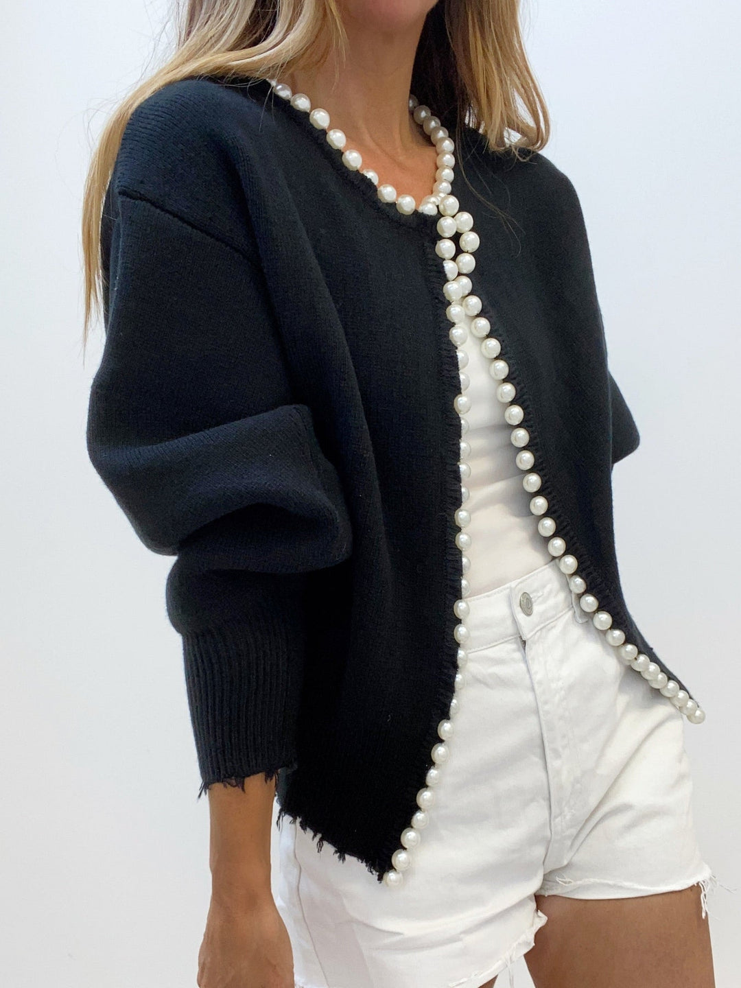 Cardigan Maille Élégant Femme - Doux Confortable Détails Perlés