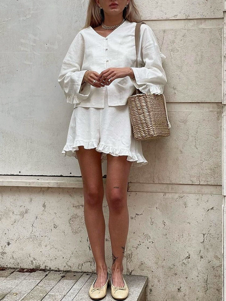 Ensemble Lin Femme Décontracté Léger & Élégant Été
