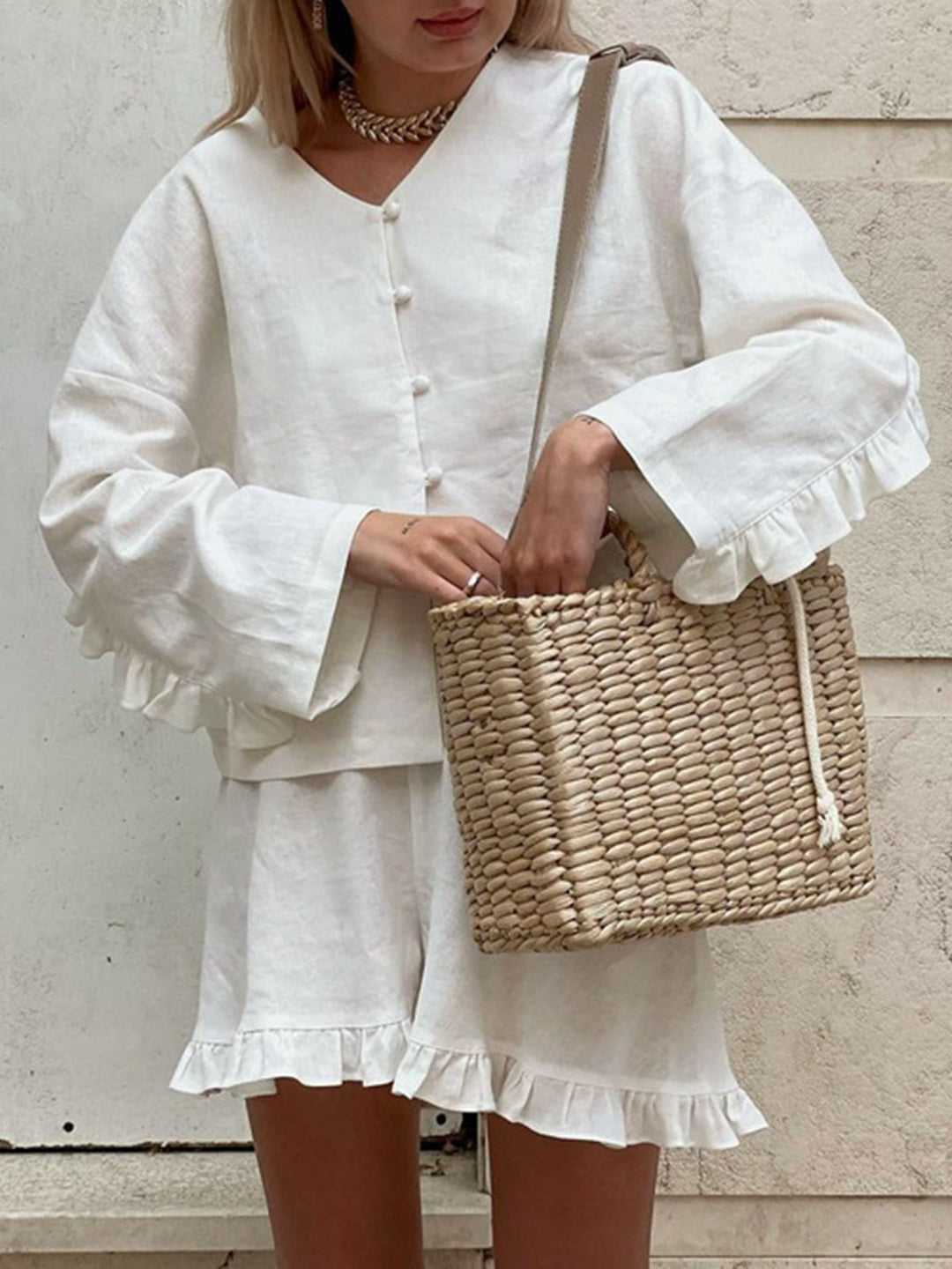 Ensemble Lin Femme Décontracté Léger & Élégant Été