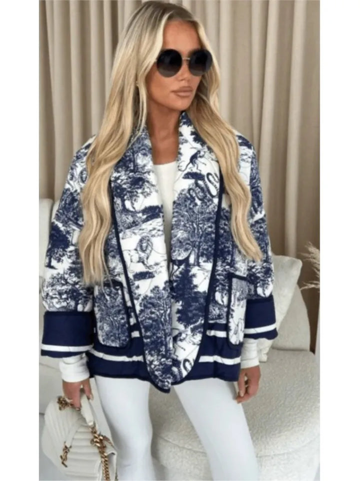 Blouson Oversize Imprimé Artistique | Style Urbain & Allure Mode