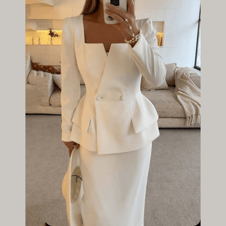 Bernice | Ensemble Blazer Et Jupe Formelle Élégant Pour Femme | Deux Pièces - Looksy