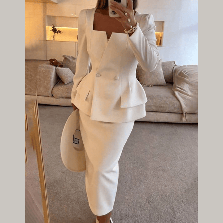 Bernice | Ensemble Blazer Et Jupe Formelle Élégant Pour Femme | Deux Pièces - Looksy