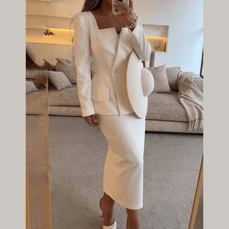 Bernice | Ensemble Blazer Et Jupe Formelle Élégant Pour Femme | Deux Pièces - Looksy