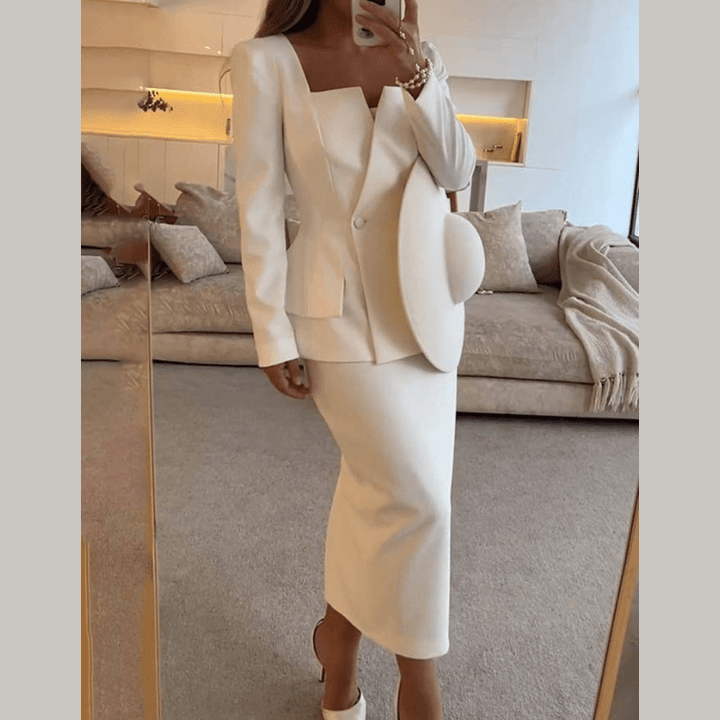 Bernice | Ensemble Blazer Et Jupe Formelle Élégant Pour Femme | Deux Pièces - Looksy