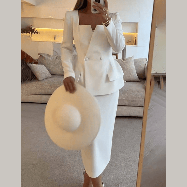 Bernice | Ensemble Blazer Et Jupe Formelle Élégant Pour Femme | Deux Pièces - Looksy