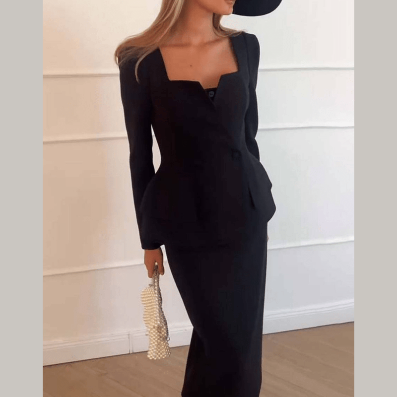 Bernice | Ensemble Blazer Et Jupe Formelle Élégant Pour Femme | Deux Pièces - Looksy