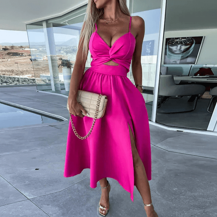 Bibiane | Robe Midi Pour Femme Avec Découpes | Soirée ou Fête - Looksy