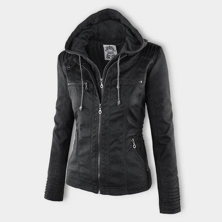 Veste de moto élégante pour femme en cuir
