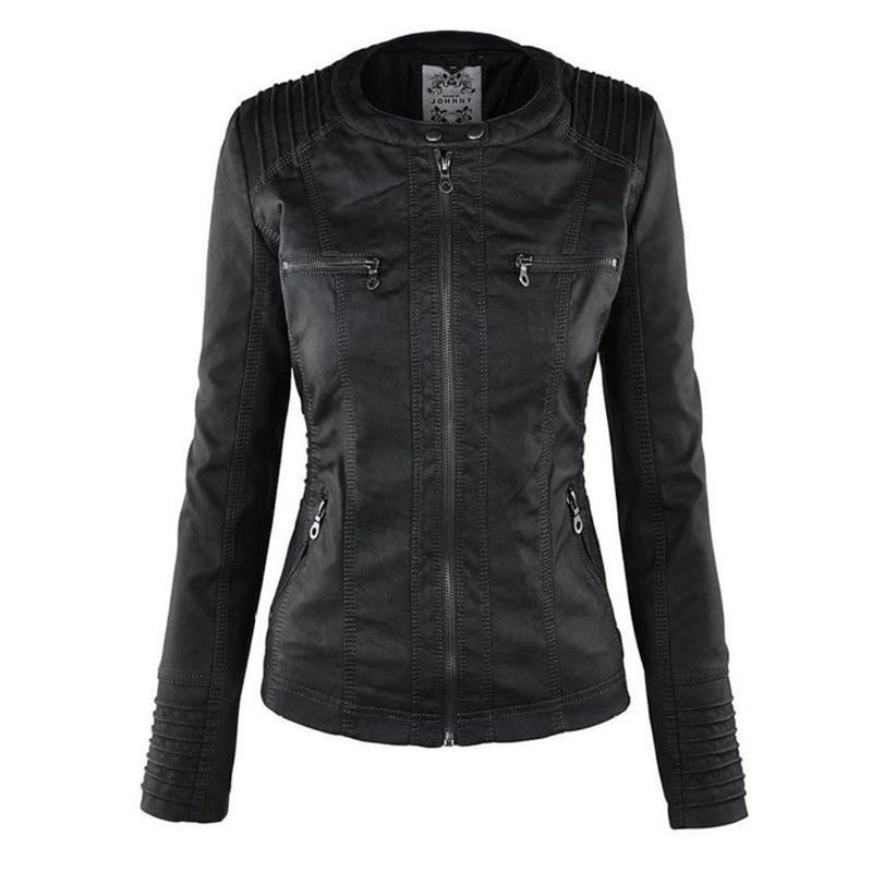 Veste de moto élégante pour femme en cuir