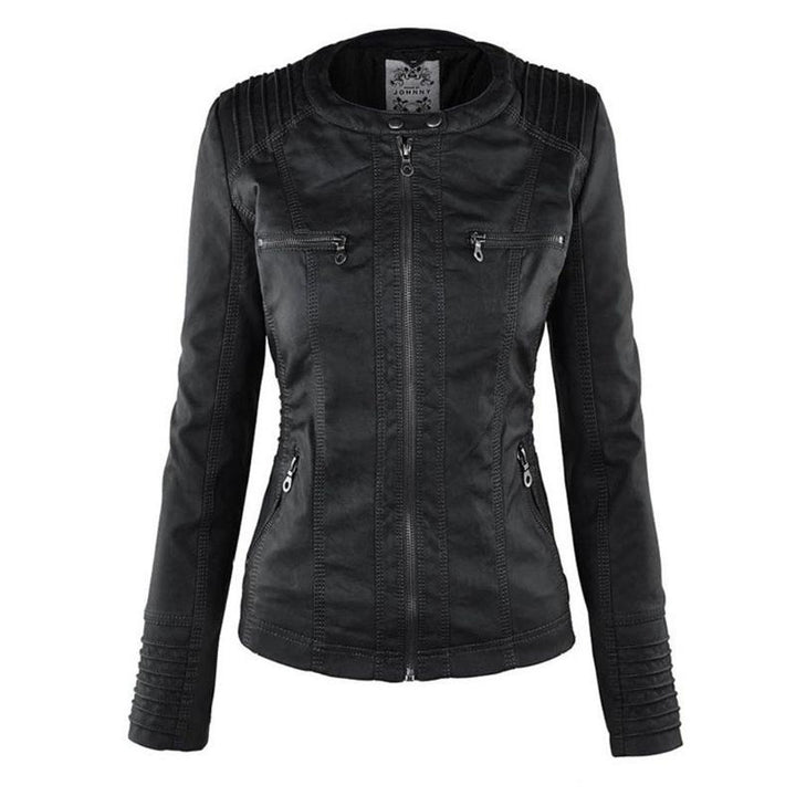 Veste de moto élégante pour femme en cuir
