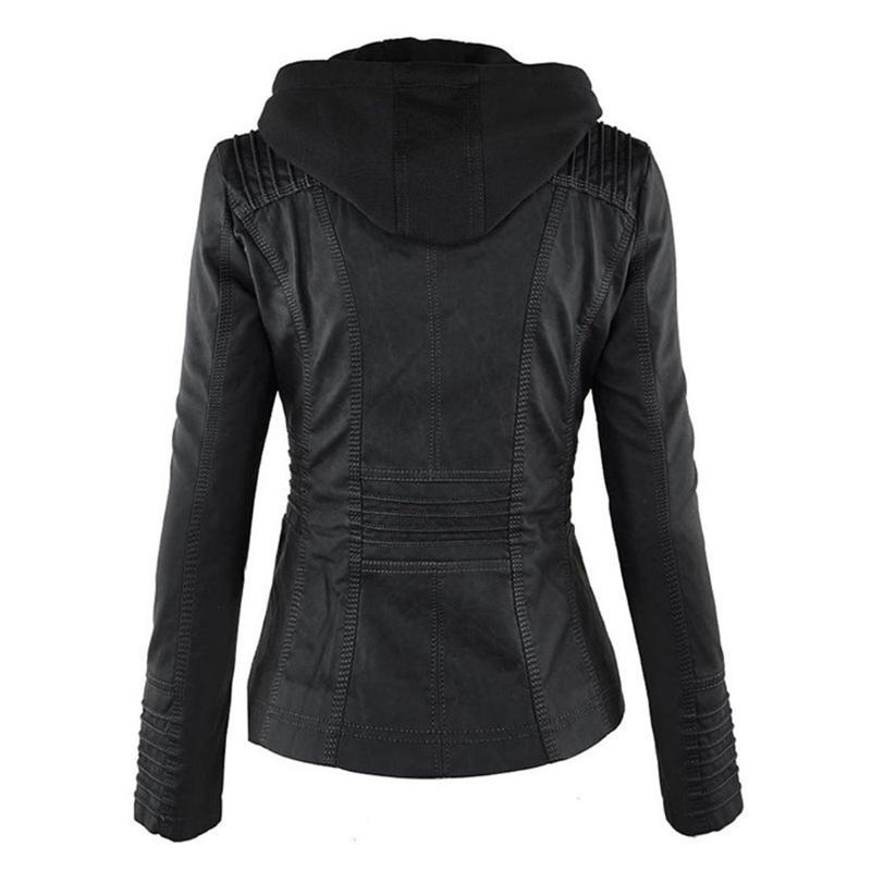 Veste de moto élégante pour femme en cuir